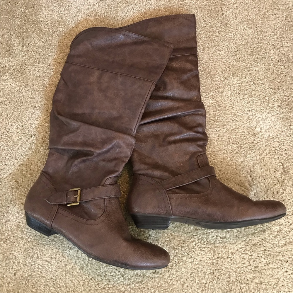 Brown Slouch Riding Boots